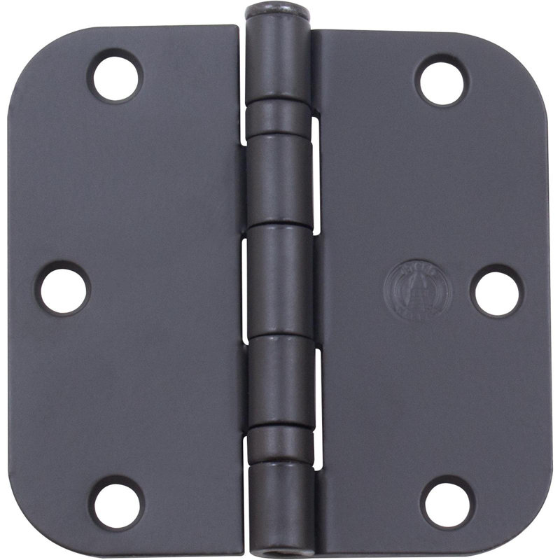 Charnière de porte H 5,8 po x l 3,5 po, Noir mat, Acier