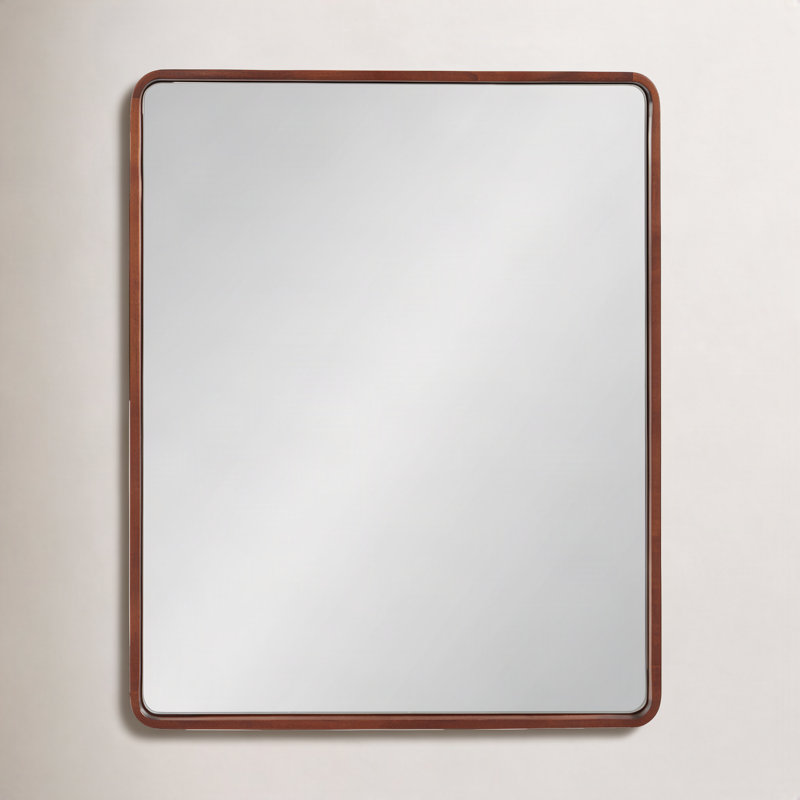 Sherman Wood Rectangle Mirror, 30" x 24", Walnut Brown