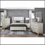 Table de chevet 1Pc avec 2 tiroirs, finition blanche antique