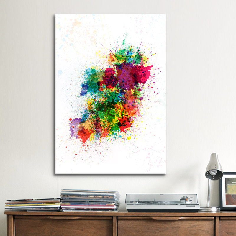 "Tom Map" par Michael Tompsett, reproduction d'art sur toile, H 40 po x l 26 po x P 1,5 po, Pas de tapis, Toile tendue