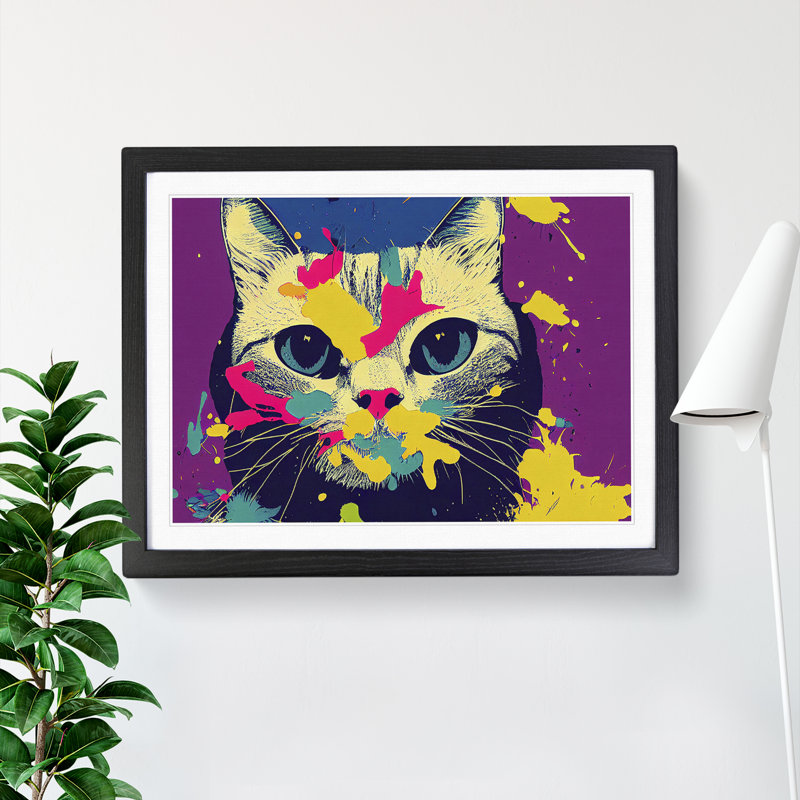 Cat Splashed Vol.5 Abstract - Framed Print, Black Framed, 46cm H x 64cm W x 2cm D