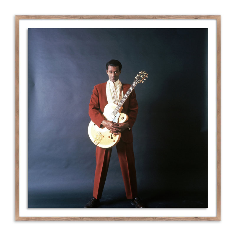 Chuck Berry Portrait Session Print by Getty Images, 40" H x 40" W, Rustic Walnut Framed