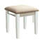 Meuble-lavabo transitionnel blanc 1pc avec tabouret, bois massif avec 3 tiroirs de rangement et miroir central de 5 mm pour la chambre à coucher