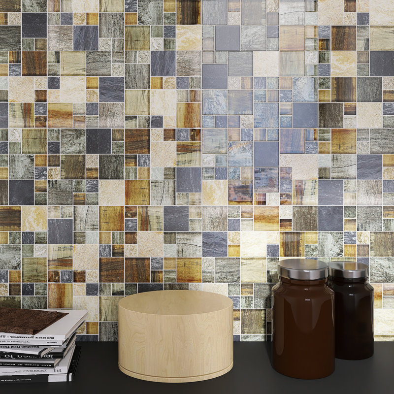 Carrelage mural carré en mosaïque Versailles 11,75 po x 11,75 po Breeze, gris