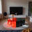 Irregularly shaped transparent resin coffee table