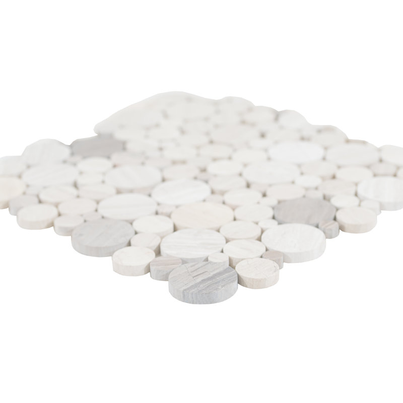 Marvella Pebble 12 in. x 12 in. Natural stone Mosaic Floor and Wall Tile, Tranquil 