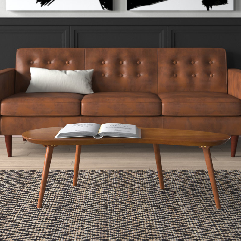 Chandrima Modern Abstract Coffee Table, Castanho