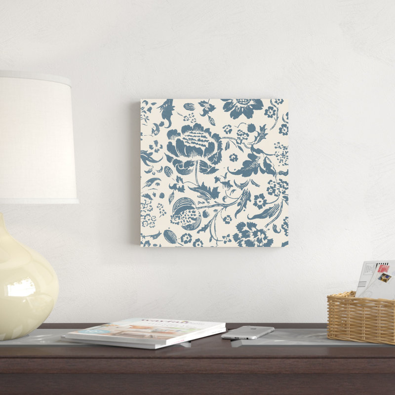 Floral Toile I par Wild Apple Portfolio - peinture sur toile tendue, H 12 po x l 12 po