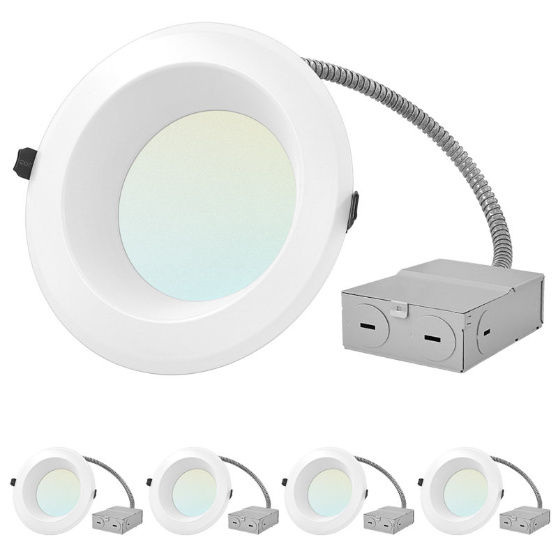 6" Commercial Selectable CCT New Construction LED Canless Recessed Lighting Kit