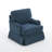 Upholstered Navy Skirted Swivel Accent Arm Chair with Nailhead Trim (Set of 2)-735102244-735102297-735102301