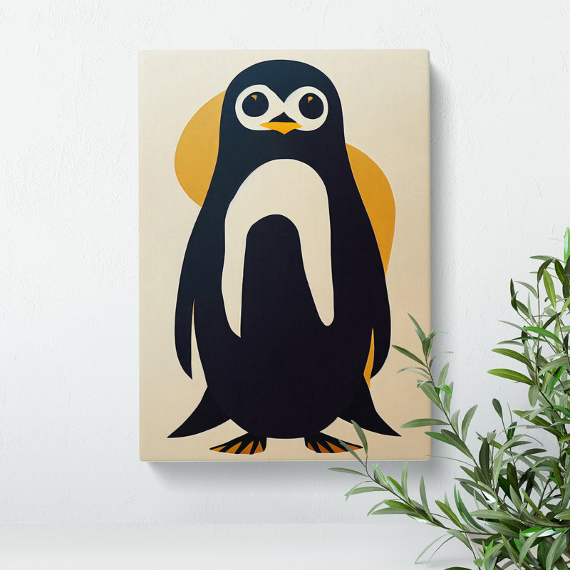 Penguin Abstract Art No.7 - Wall Art, 76cm H x 50cm W, Wrapped Canvas, No Matte