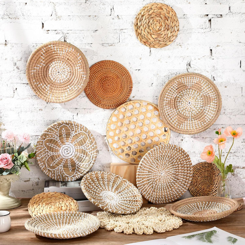 Ensemble de 14 paniers muraux suspendus Boho