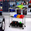 Chariot utilitaire roulant à 3 niveaux robuste, chariots roulants de qualité commerciale avec roues