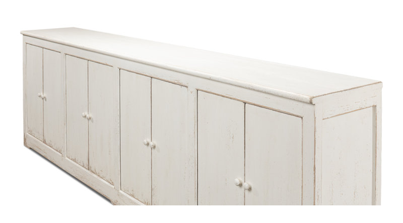 Momeyer 122'' W Solid Wood Sideboard, White/White