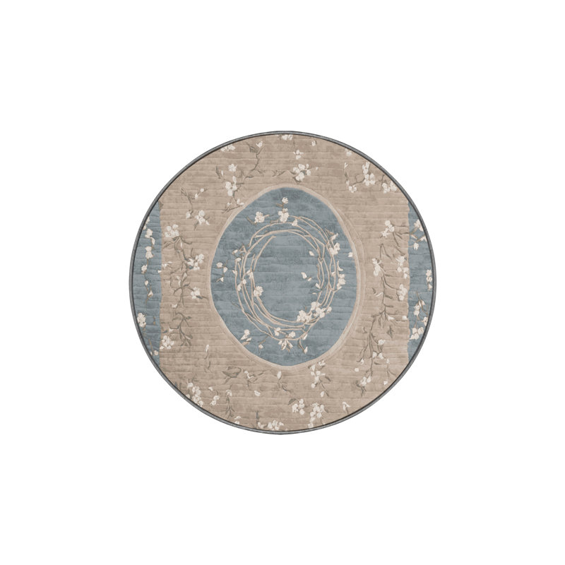 Silky Soft Plush Gray Area Rug, Round 8'