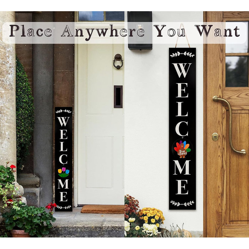 Farmhouse Interchangeable Welcome Decor 47 in. x 7.9 in. by Wooden Wall Art