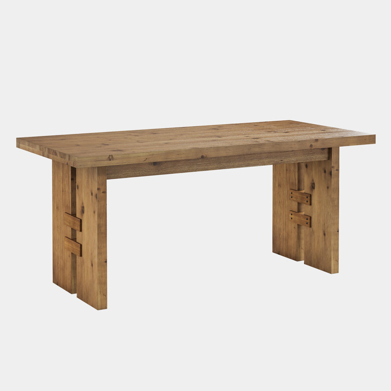 63" Rectangular Solid Wood Dining Table for 4-6
