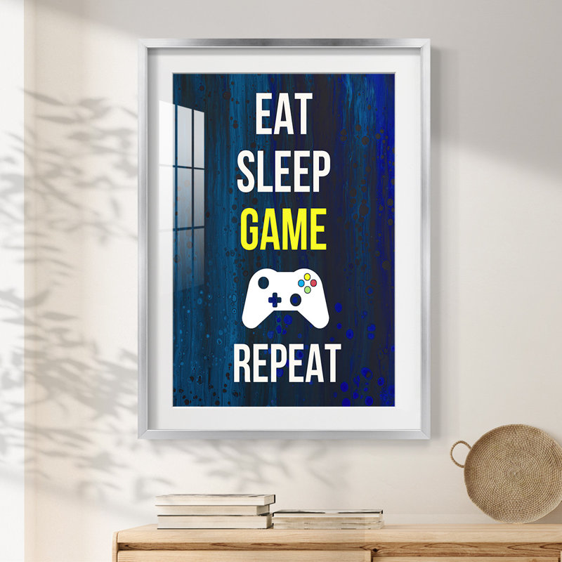 «Gamer at Play V», impression encadrée, H 25,5 po x l 17,5 po, Argent argent