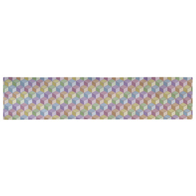 Chemin de table cubique arc-en-ciel Avicia