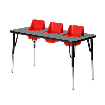 Laminate Adjustable Rectangle 3 Students Activity Table