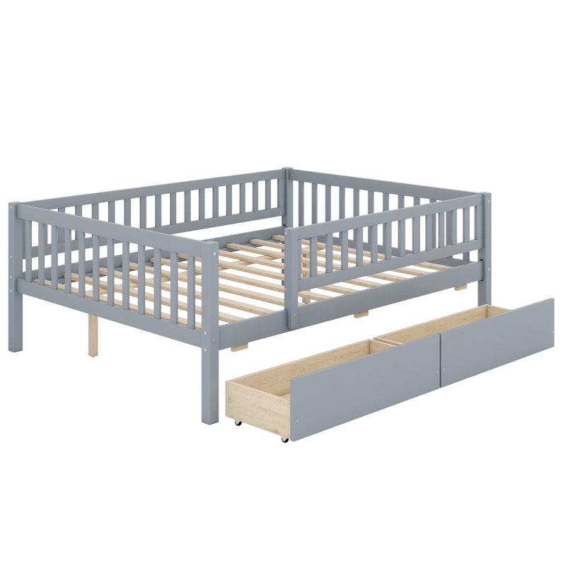 Massarelli Slat Bed, Full, Gray