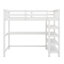 Lit mezzanine en bois avec bureau: lit mezzanine simple avec 4 tablettes de rangement et bureau sous le lit