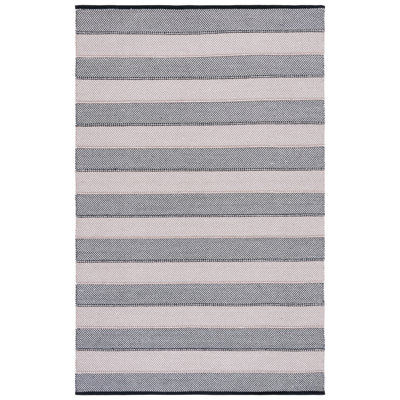 Tapis rayé kilim 803 ivoire / noir