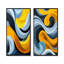 Bleu et jaune, lignes de vapeur océaniques I - Collection d'art mural abstrait 2 pièces-1180964434-1180964447