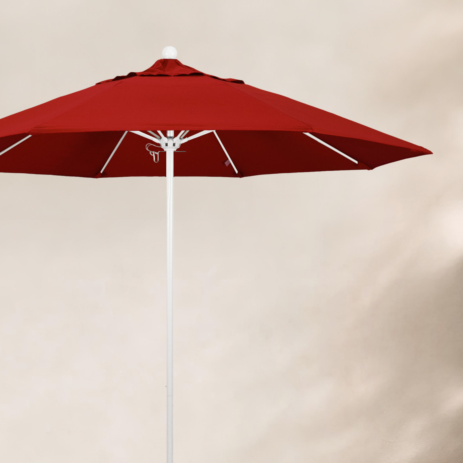 Maria 108'' Sunbrella® Outdoor Umbrella, Canvas Jockey Red Sunbrella® Canvas, White