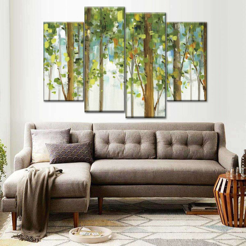 «Trees Forest Study I on Canvas», reproduction de 4 pièces, H 22 po x l 36 po x P 1 po