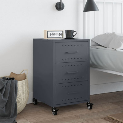 Aneyah 36cm W Steel Bedside Table