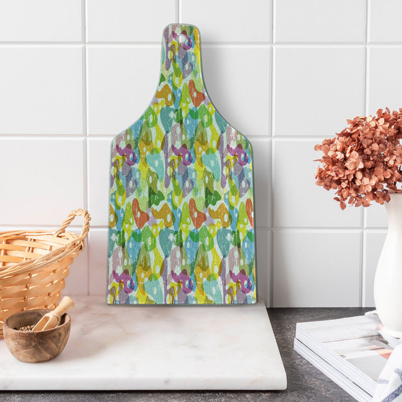 Multicolore, planche à découper en verre trempé Ambesonne