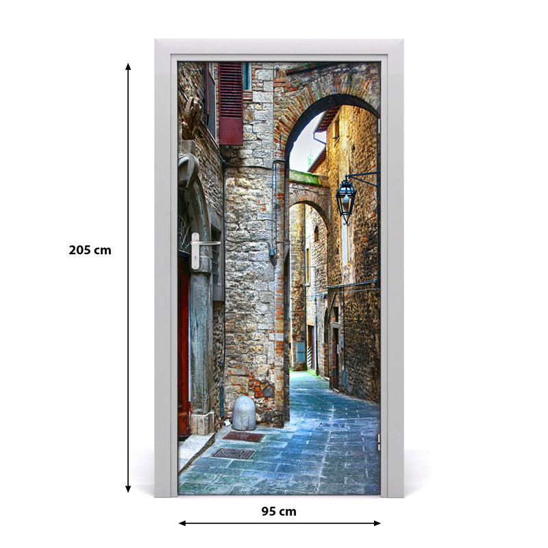 On Italian Streets Door Decal, 205cm H x 95cm W