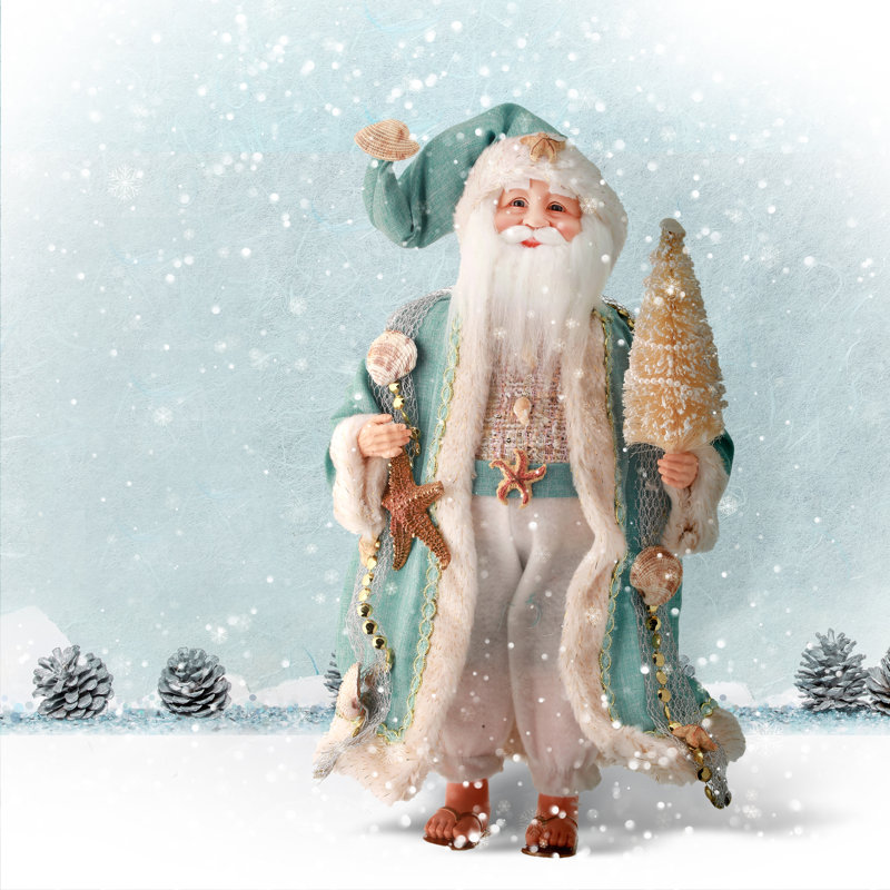 Tissu Père Noël sous les mers