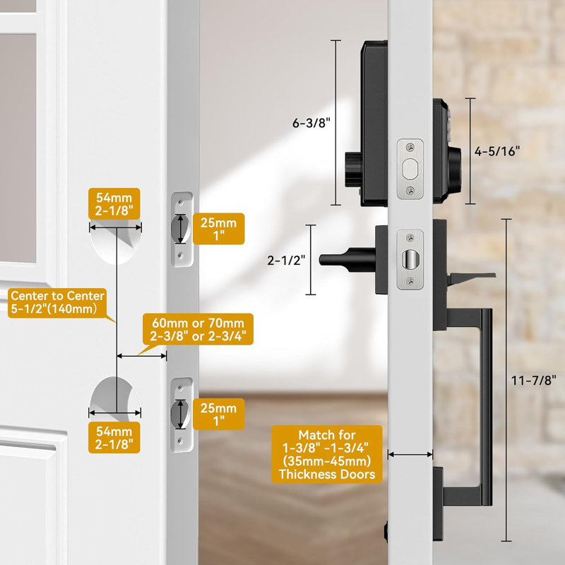Entry Handleset with Electronic Deadbolt