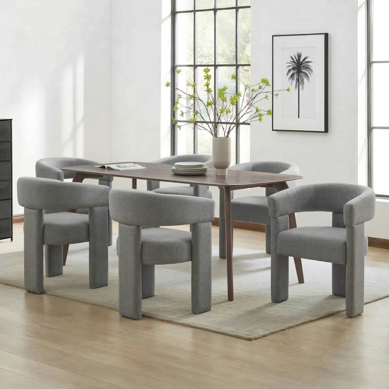 Chaise légère et luxueuse en velours, Gris