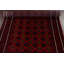 Tapis décoratif en laine de conception unique noué à la main New Age 3 pi 8 po x 7 pi en rouge/orange/noir