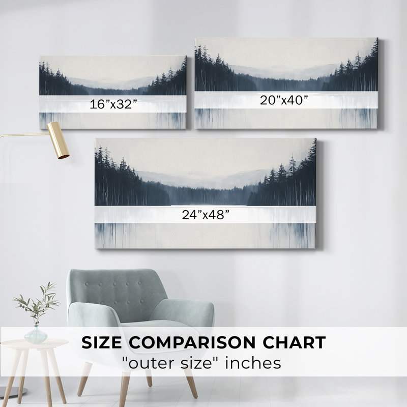 Série paysage - XLIX - Toile tendue avec châssis - Prêt à accrocher, H 20 po x l 40 po