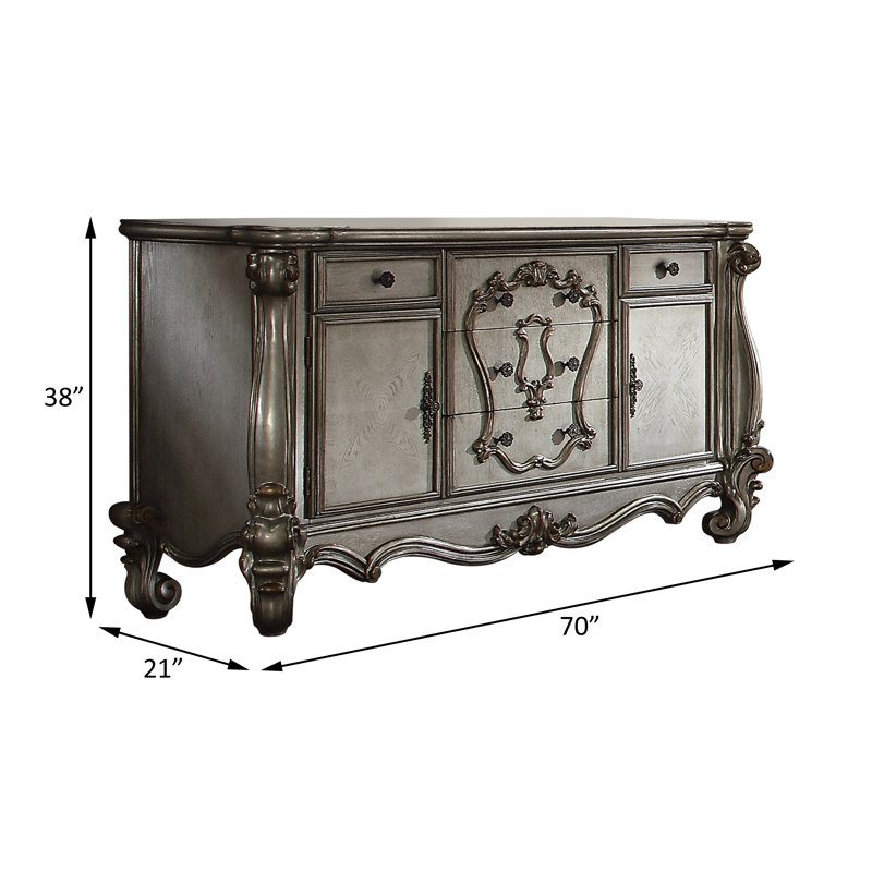 Farmhouse Antique Platinum Dresser with Dovetail Drawers
