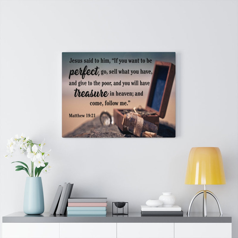 Perfect Treasure Matthew 19:21 - Wrapped Canvas Print, 30cm H x 41cm W