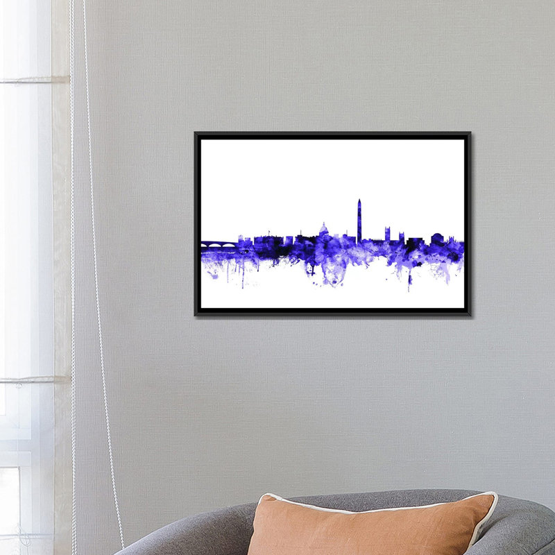 «Washington, DC Skyline» par Michael Tompsett, impression sur toile tendue, H 18 po x l 26 po x P 1,5 po, Pas de tapis