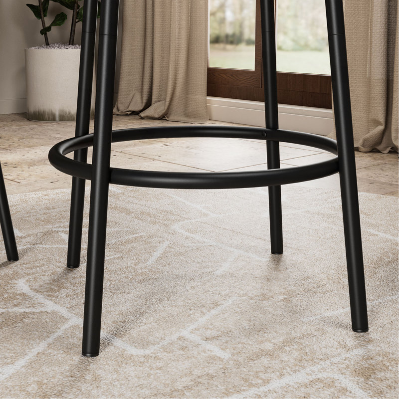 3-Piece Bar Table Set With 2 Bar Stools – Modern Pub Table, Brown, Black