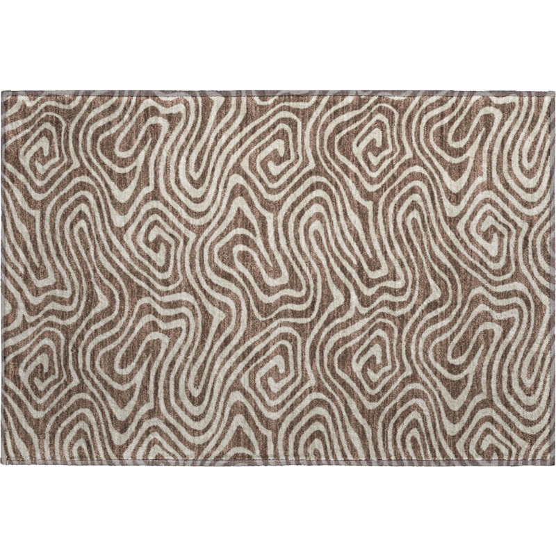 Premium Machine Washable Guada AMF1020 Swirls Rug, Rectangle 1'8" x 2'6"