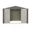 Remise de rangement extérieure 10 x 10 pi, grandes remises à outils en métal avec structure de cadre actualisée et portes verrouillables, remise de jardin pour pelouse de patio, gris