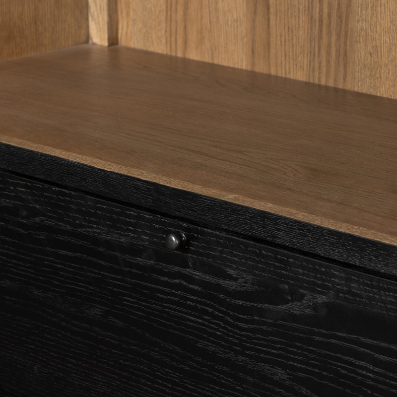 Millie Bookcase-Drifted Matte Black Veneer, Drifted Matte Black