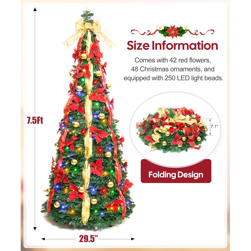 Arbre de Noël décoré, 7.5'