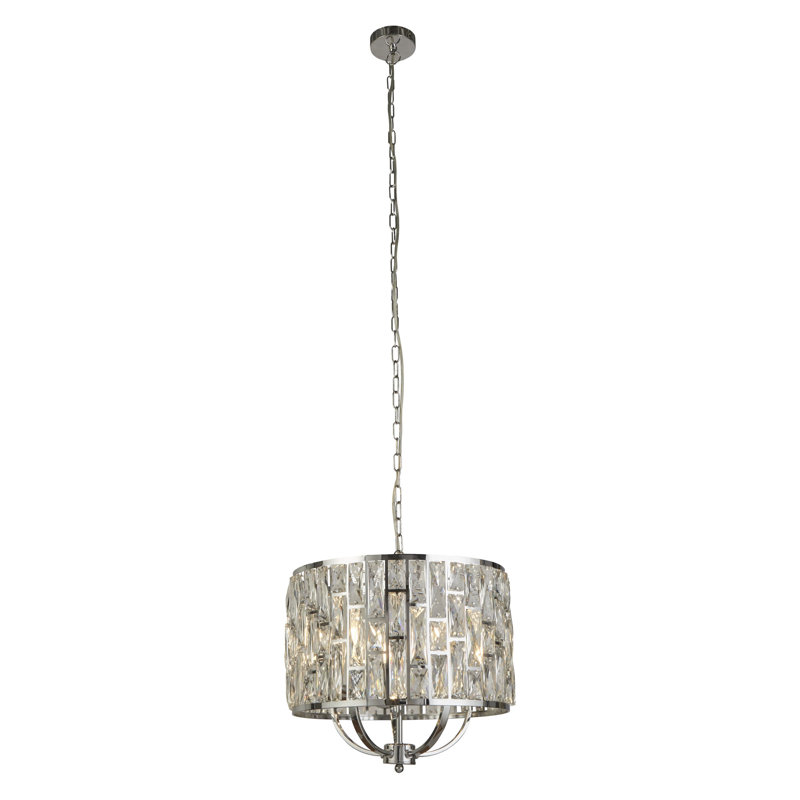 Magana 5 - Light Drum Chandelier, 5, Silver, 44cm W