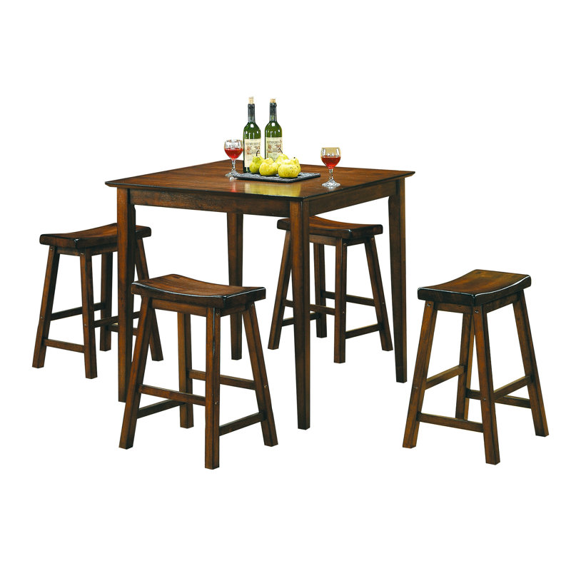 Les tabourets de selle de 18 po, 2 pièces, bois massif, finition cerisier, transforment votre salle à manger en un endroit décontracté