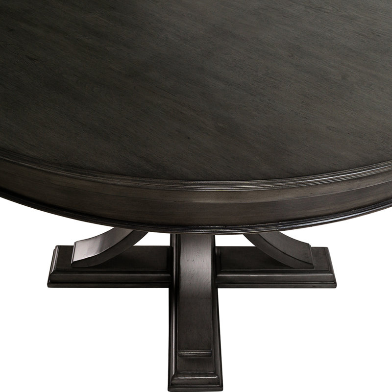 Table de salle à manger ronde grise 44 po, fabrication en bois massif, choix de zone classique, table de 4 à 6 places grise, pièce essentielle, pièce, 4 à 6