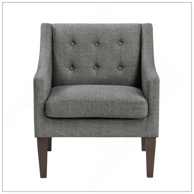 Clopton 26" Mid Century Modern Accent Chair - Textured Accent Chair with Removable Cushion Cover, Button-Tufted Back